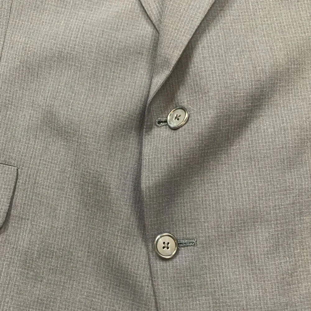 Vintage Hart‎ Schaffner Marx Blazer Mens 44R Navy Windowpane Sport Coat Made USA